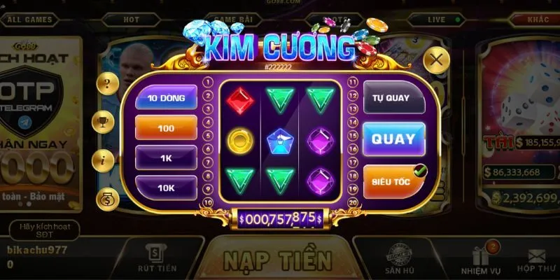 Minigame Kim Cương với đồ hoạ bắt mắt thu hút người chơi