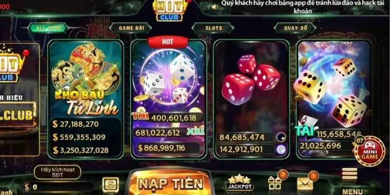 Một số minigame Hit Club được ưa chuộng nhất hiện nay 